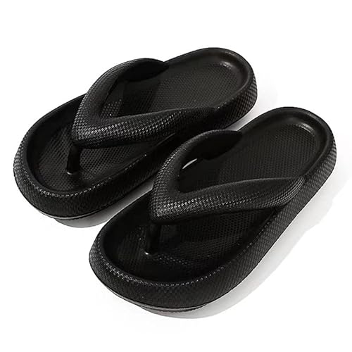 Litthing Schlappen Damen Herren Sommer Dicke Sohle Flip Flops Rutschfeste Badezimmer Dusche Hausschuhe Pool Strand Badelatschen Weiche Wolken Zehentrenner von Litthing