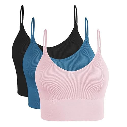 Litthing Sportbekleidung Sport BH Damen Gepolstert Bustier Damen BH ohne Buegel Spaghettiträger Push up BH Leicht BH Sport Bra Top für Yoga Fitness Workout Laufshirt von Litthing