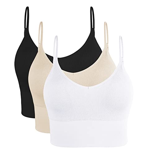 Litthing Sportbekleidung Sport BH Damen Gepolstert Bustier Damen BH ohne Buegel Spaghettiträger Push up BH Leicht BH Sport Bra Top für Yoga Fitness Workout Laufshirt von Litthing