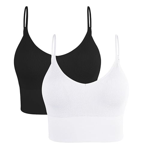 Litthing Sportbekleidung Sport BH Damen Gepolstert Bustier Damen BH ohne Buegel Spaghettiträger Push up BH Leicht BH Sport Bra Top für Yoga Fitness Workout Laufshirt von Litthing