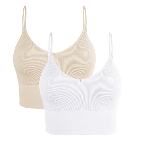 Litthing Sportbekleidung Sport BH Damen Gepolstert Bustier Damen BH ohne Buegel Spaghettiträger Push up BH Leicht BH Sport Bra Top für Yoga Fitness Workout Laufshirt von Litthing