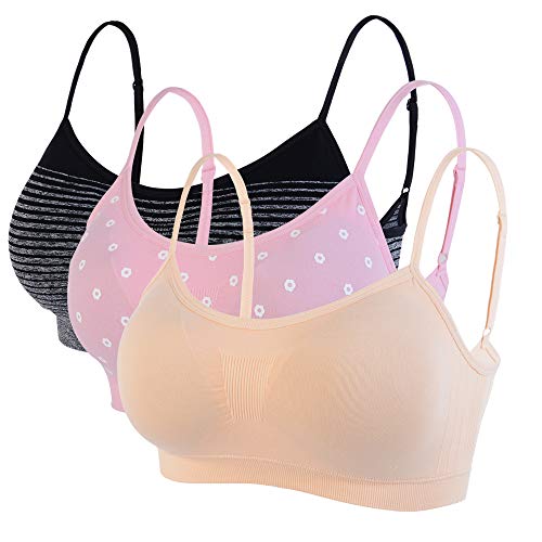 Litthing Damen Sport BH Nahtlos Komfort-BHS Gepolsterte Damen-Oberteile Verstellbarer Träger Bralettes Weste-Stil Athletisches kabelloses Wickel-Brust-Crop-Top für Yoga Fitness Training von Litthing