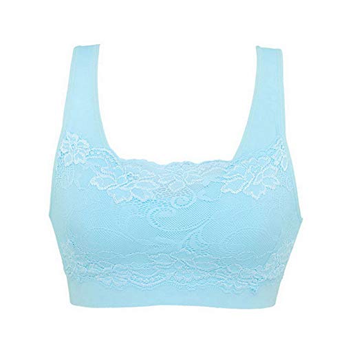 Litthing Underwear Damen Sport BH Spitze Büstenhalter 1/2/3er Pack Atmungsaktiver Bequem für Yoga Fitness-Training (Blau, XXL) von Litthing