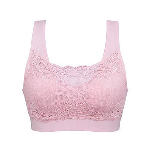 Litthing Underwear Damen Sport BH Spitze Büstenhalter 1/2/3er Pack Atmungsaktiver Bequem für Yoga Fitness-Training (Rosa, M) von Litthing