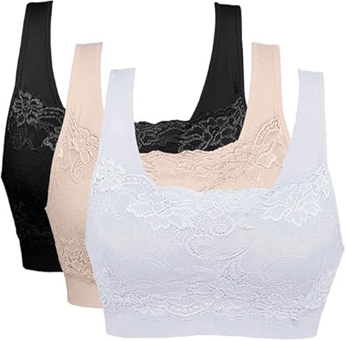 Litthing Underwear Damen Sport BH Spitze Büstenhalter 1/2/3er Pack Atmungsaktiver Bequem für Yoga Fitness-Training von Litthing