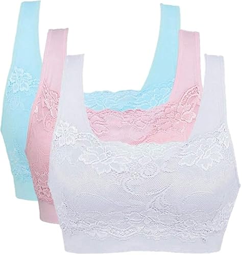 Litthing Underwear Damen Sport BH Spitze Büstenhalter 1/2/3er Pack Atmungsaktiver Bequem für Yoga Fitness-Training von Litthing