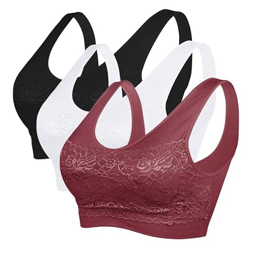 Litthing Underwear Damen Sport BH Spitze Büstenhalter 1/2/3er Pack Atmungsaktiver Bequem für Yoga Fitness-Training Litthing Underwear Damen Sport BH Spitze Büstenhalter 1/2/3er Pack Atmungsaktiver Bequem für Yoga Fitness-Training von Litthing