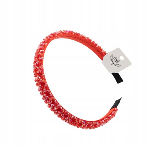Haarreif Damen Glitzer Kristall Stirnband – Elegantes Haarband mit Strass für Alltag, Party & Hochzeit – Haaraccessoire Mädchen & Frauen – Rutschfest & Bequem – Little Angel (Rot, Normal) von Little Angel