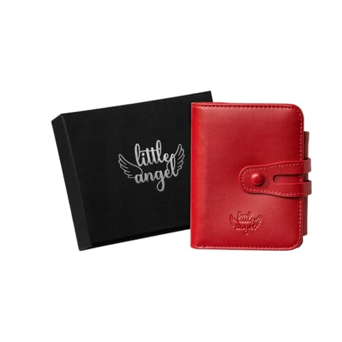 Little Angel Damen Geldbörse Echt Leder Portemonnaie Klein mit RFID Schutz viele Fächer (Rot) von Little Angel