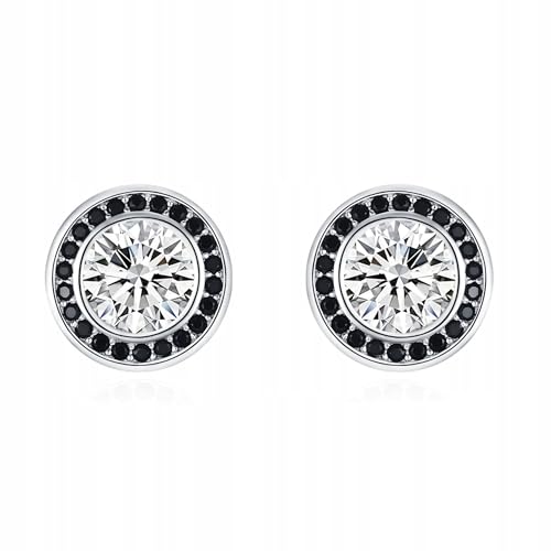 Ohrringe Silber 925-925 Silber Ohrringe Damen mit Schwarzem & Weißem Opal – Echt Silber Ohrstecker Elegant – Klassische Runde Schmuckstücke – Nickelfrei – Silber Ohrringe Damen Schmuck Geschenk von Little Angel