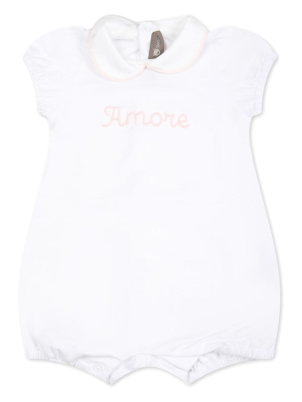 Little Bear text-embroidery cotton body - Weiß von Little Bear