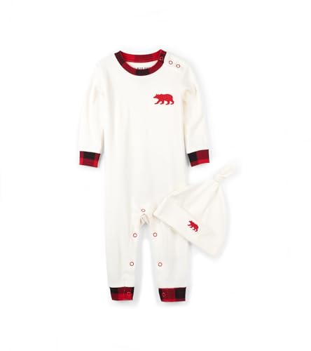 Hatley Baby-Mädchen Romper and Cap Kleinkind-Schlafanzüge, Kleiner Bärengammler-Buffalo Plaid, 3-6 Monate von Little Blue House
