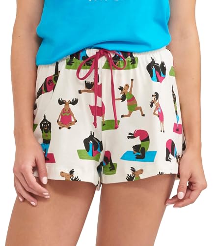 Hatley Damen Land Animals Pajama Boxer Shorts Pyjamaunterteil, Yoga Bär, M EU von Little Blue House