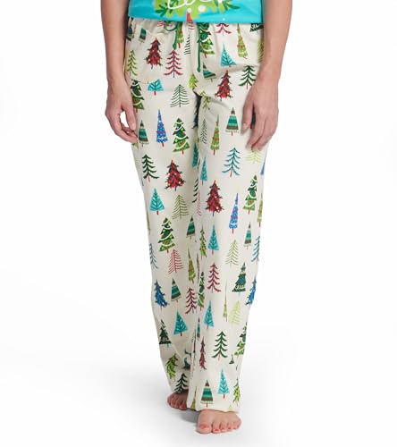Little Blue House Damen Women's Jersey Pants Pyjama Bottoms Pyjamahose, Weihnachtsbäume, 38 von Little Blue House