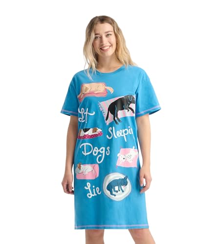 Little Blue House Damen Women's Nightshirt Nachthemd, Let Sleeping Dogs Lie, One Size Little Blue House Damen Women's Nightshirt Nachthemd, Let Sleeping Dogs Lie, One Size von Little Blue House