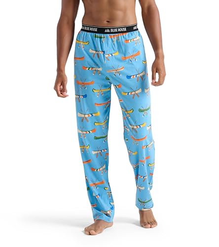 Little Blue House Herren Jersey Pants Pyjama Bottoms Pyjamahose, Auf dem See, L von Little Blue House