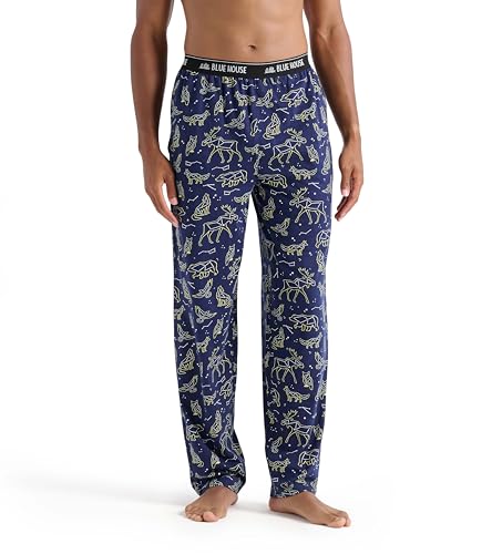 Little Blue House Herren Jersey Pants Pyjama Bottoms Pyjamahose, Tierkonstellationen, S von Little Blue House