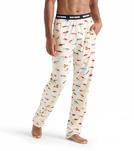 Little Blue House Herren Man Pants Pyjama Bottoms Pyjamahose, Angelköder, XXL von Little Blue House