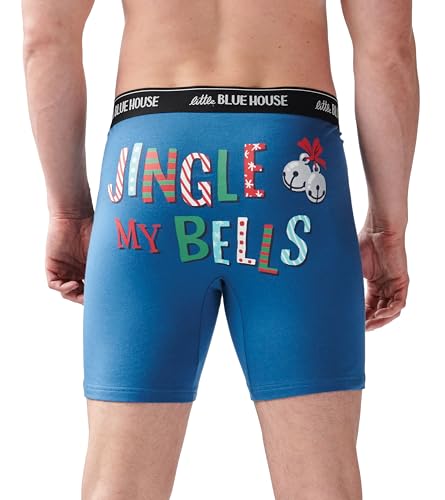 Little Blue House Herren Men's Funny Boxer Briefs Retroshorts, Jingle My Bells, L Little Blue House Herren Men's Funny Boxer Briefs Retroshorts, Jingle My Bells, L von Little Blue House
