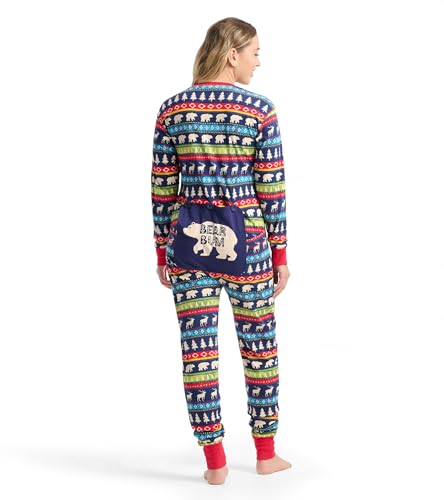 Little Blue House Unisex Family Union Suit Pyjamas Pyjama-Set, Navy Fair Isle, XL von Little Blue House
