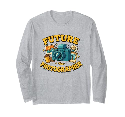 Zukünftiger Fotograf Kreative Kamera, Karriere, Fantasie für Kinder Langarmshirt von Little Camera Explorer Future Photographer Wear