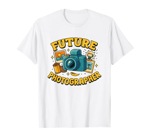 Zukünftiger Fotograf Kreative Kamera, Karriere, Fantasie für Kinder T-Shirt von Little Camera Explorer Future Photographer Wear