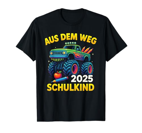 Monster Truck Back to School 2025 Outfit for Kids | First Da T-Shirt von Little Crushers Apparel