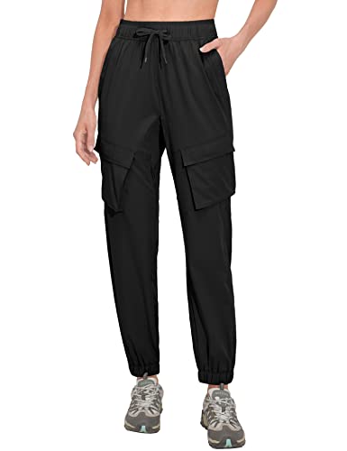 Little Donkey Andy Cargohose Damen Wanderhose Leichte Laufhose Schnelltrocknend Jogginghose Elastisch Trekkinghose Funktionshose Schwarz S von Little Donkey Andy