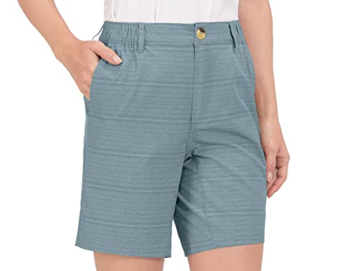 Little Donkey Andy Damen Leichte Schnelltrocknend Cargo Shorts Bermuda Stretch Kurze Hose für Wandern, Golf, Camping, Reisen Hellblau M von Little Donkey Andy