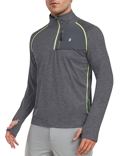 Little Donkey Andy UV-Schutz Shirt Herren Langarm: Sport Funktionsshirt mit 1/4-Reißverschluss, Atmungsaktiv & Schnelltrocknend - Ideal für Wandern, Laufen, Outdoor Aktivitäten Schwarz M von Little Donkey Andy