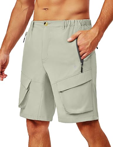 Little Donkey Andy Herren Leichte Schnelltrocknend Cargo Shorts Bermuda Stretch Kurze Hose für Wandern, Golf, Camping, Reisen Kakhi XL von Little Donkey Andy