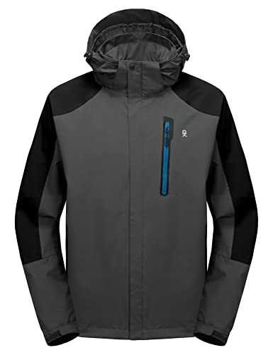 Little Donkey Andy Herren Outdoor Jacke mit Kapuze Patchwork Jacke für Wandern Reisen Sport Eisengrau/Schwarz XXL Little Donkey Andy Herren Outdoor Jacke mit Kapuze Patchwork Jacke für Wandern Reisen Sport Eisengrau/Schwarz XXL von Little Donkey Andy
