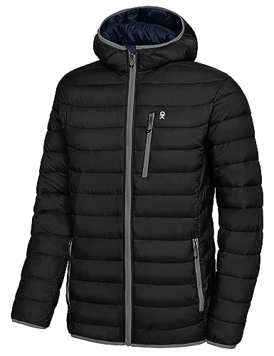 Little Donkey Andy Daunenjacken Herren Leichte Steppjacke Winddichte Warme Winterjacke Outdoor Kapuzenjacke Schwarz M von Little Donkey Andy