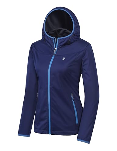 Little Donkey Andy Leichte Kapuzen-Softshelljacke für Damen Dunkelblau XXL von Little Donkey Andy