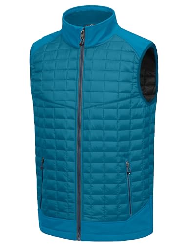 Little Donkey Andy Leichte Puffer Weste Herren Warme Ärmellose Outdoorjacke Wandern Reisen Laufen Bright Blue XXL von Little Donkey Andy