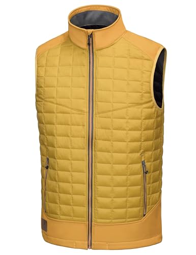 Little Donkey Andy Leichte Puffer Weste Herren Warme Ärmellose Outdoorjacke Wandern Reisen Laufen Yellow S von Little Donkey Andy