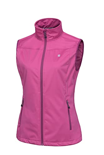 Little Donkey Andy Leichte Softshell-Weste für Damen, Winddichte ärmellose Jacke für Wanderungen Rose XL von Little Donkey Andy