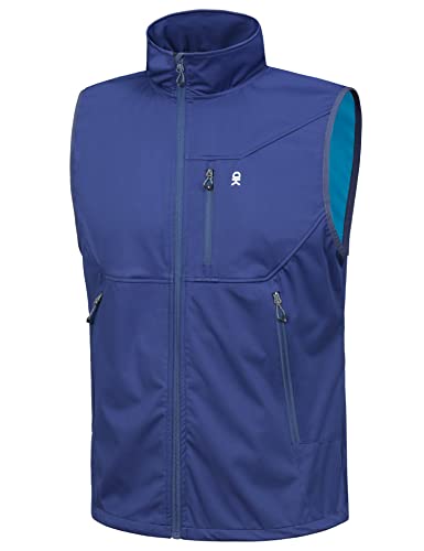 Leichte Softshell-Weste für Herren, winddichte ärmellose Jacke für Wanderungen Blau XXL von Little Donkey Andy