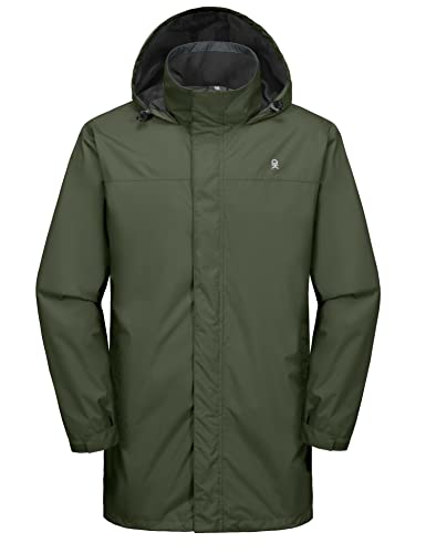 Little Donkey Andy Regenmantel Herren Wasserdicht Atmungsaktiv Lang Regenjacke Leichte Outdoor Fahrrad Windjacke mit Kapuze Armeegrün S Little Donkey Andy Regenmantel Herren Wasserdicht Atmungsaktiv Lang Regenjacke Leichte Outdoor Fahrrad Windjacke mit Kapuze Armeegrün S von Little Donkey Andy