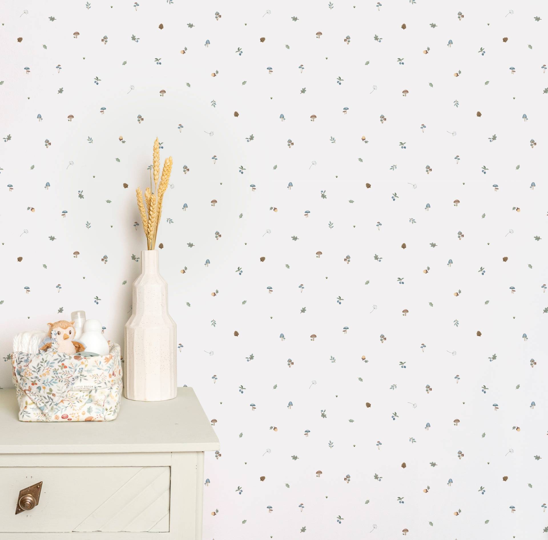 LITTLE DUTCH Vliestapete "Forest Treasures" neutral glatt 10mx52cm (ca. 5m2) von Little Dutch