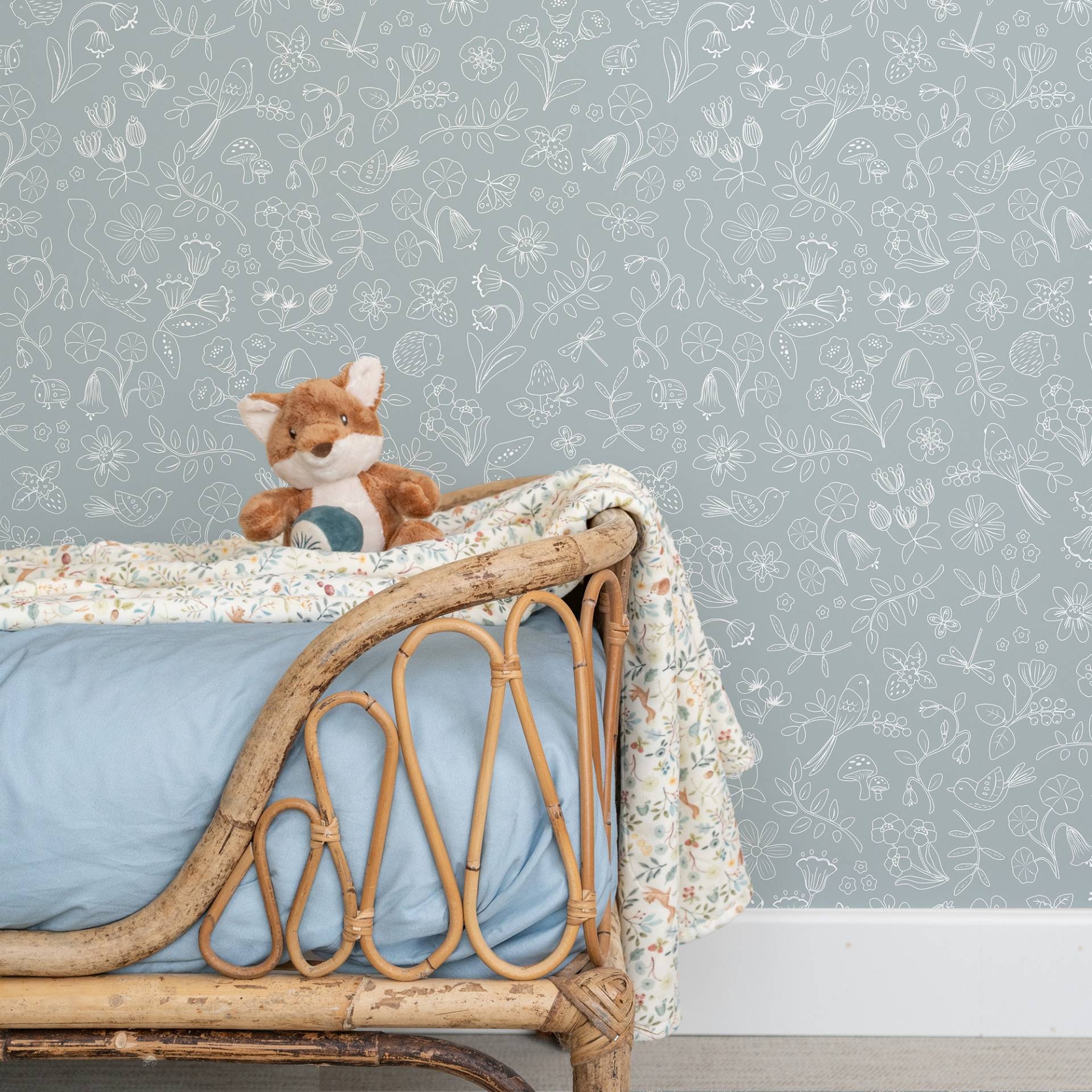 LITTLE DUTCH Vliestapete "Forest Wonders Denim" grafisch glatt Design Tapeten von Little Dutch