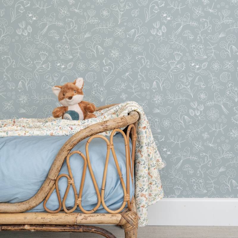 LITTLE DUTCH Vliestapete "Forest Wonders Denim" grafisch glatt Design Tapeten von Little Dutch