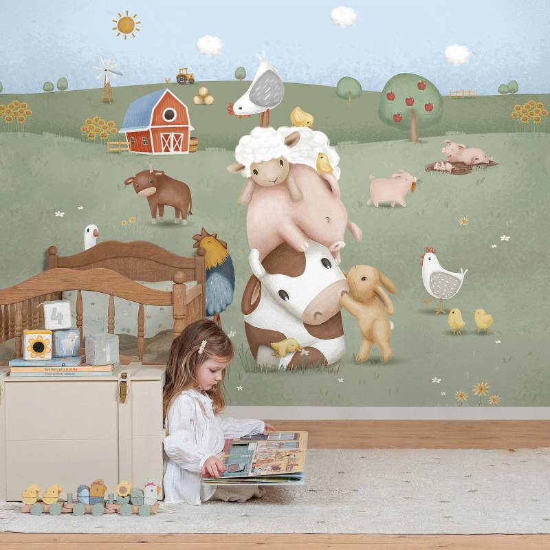 LITTLE DUTCH Vliestapete "Little Farm" neutral glatt 280x300cm (LxB) ca. 8,4m2 von Little Dutch