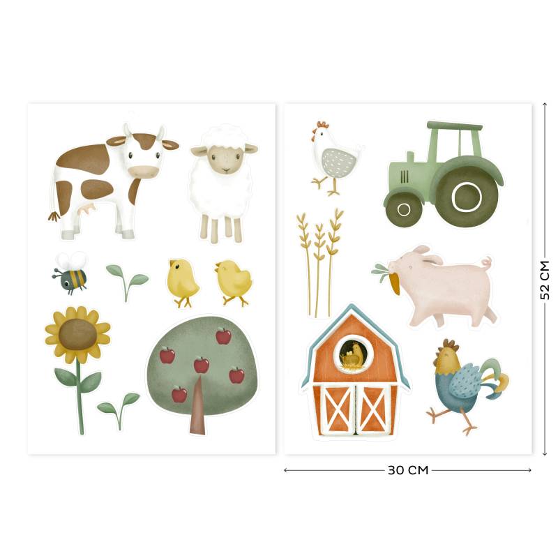 LITTLE DUTCH Wandsticker "Little Farm" Little Dutch - Luxus-Wandaufkleber - Kleiner Bauernhof - 30x42cm von Little Dutch