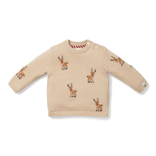 Little Dutch CL23323522 Long Sleeve Shirt/Langarmshirt gestrickt - Rentiere Weihnachten braun (Gr. 74) von Little Dutch