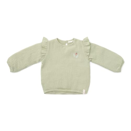 Little Dutch CL24021083 Bluse Langarm Musselin mit Rüschen Grass Green - Little Farm grün (Gr. 104) von Little Dutch