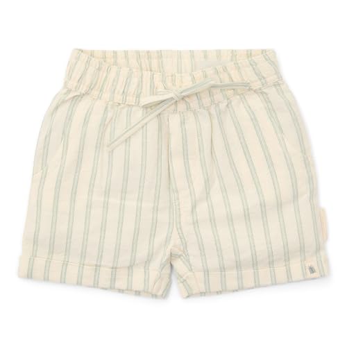 Little Dutch CL25023137 Kurze Hose/Shorts mit Taschen Musselin Forest Green Stripe - Forest Friends beige/grün (Gr. 80) von Little Dutch