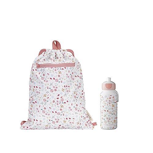 Little Dutch FB-TB-PU Set Kinderturnbeutel & Trinkflasche Pop-up - Flowers & Butterflies von Little Dutch