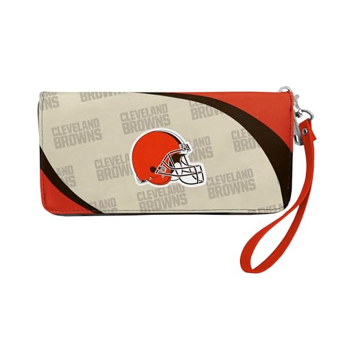 Littlearth Damen NFL Curve Zip Organizer Geldbörse, Teamfarbe, 8” x 4” x 1”, NFL Curve Organizer mit Reißverschluss von Little Earth Productions