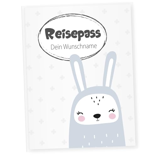 Little Fairy Tales Reisepasshülle für Kinder personalisierbar | Kinderreisepasshülle mit Personalisierung/Namen | Schutzhülle personalisierbar mit HASE von Little Fairy Tales